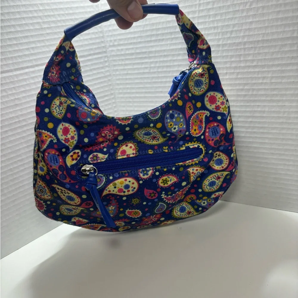 Vintage Tommy Hilfiger Blue Paisley HT logo Tote Bag Nylon Changeable Shape - Picture 7 of 13